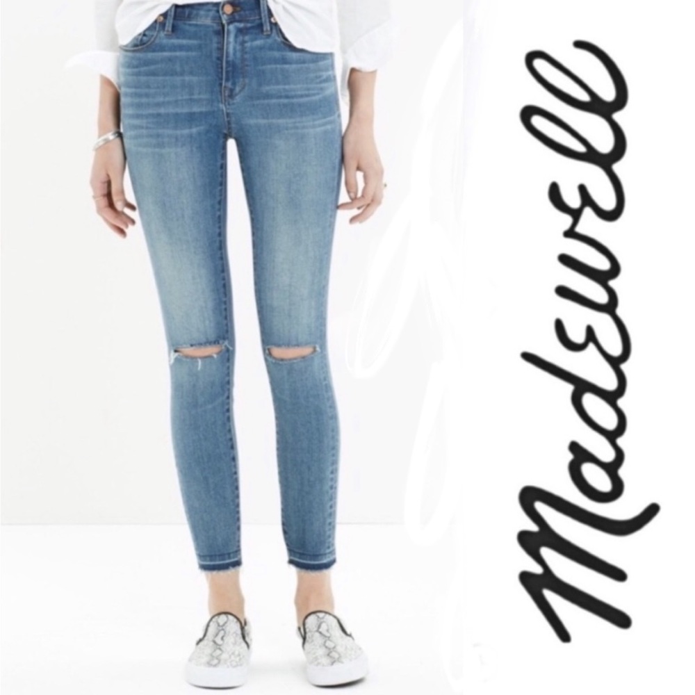 Madewell High Rise Skinny Knee Rip Raw Hem 26